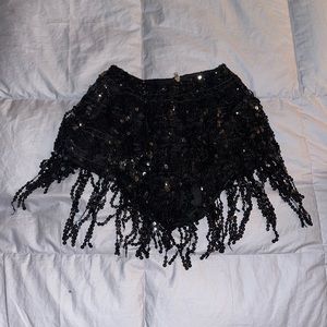 Black sequin shorts